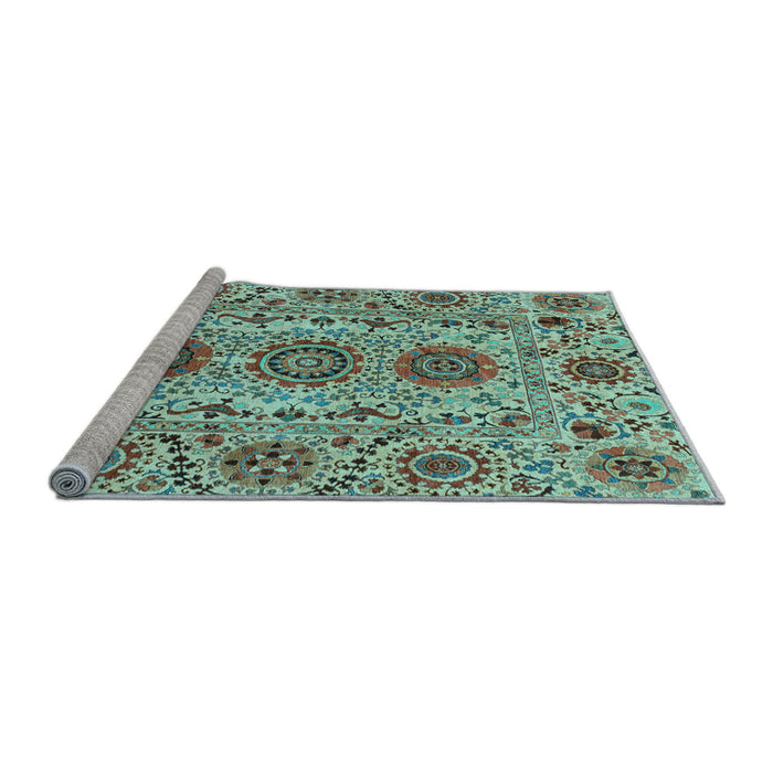 Sideview of Machine Washable Abstract Light Blue Modern Rug, wshabs3905lblu