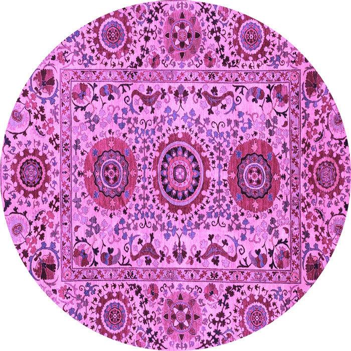 Round Machine Washable Abstract Purple Modern Area Rugs, wshabs3905pur