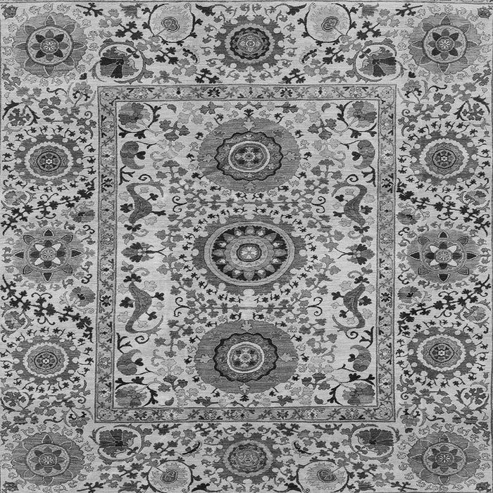 Square Machine Washable Abstract Gray Modern Rug, wshabs3905gry