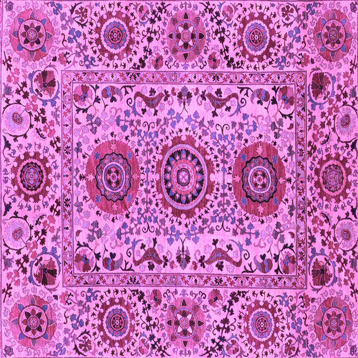 Square Machine Washable Abstract Purple Modern Area Rugs, wshabs3905pur