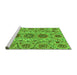 Sideview of Machine Washable Abstract Green Modern Area Rugs, wshabs3905grn