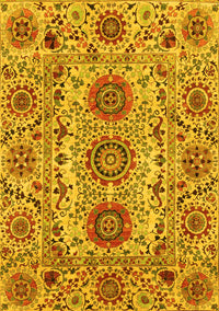 Abstract Yellow Modern Rug, abs3905yw