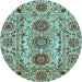 Round Machine Washable Abstract Light Blue Modern Rug, wshabs3905lblu