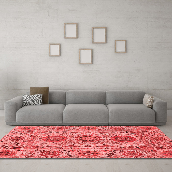 Modern Red Washable Rugs