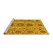 Sideview of Machine Washable Abstract Yellow Modern Rug, wshabs3905yw