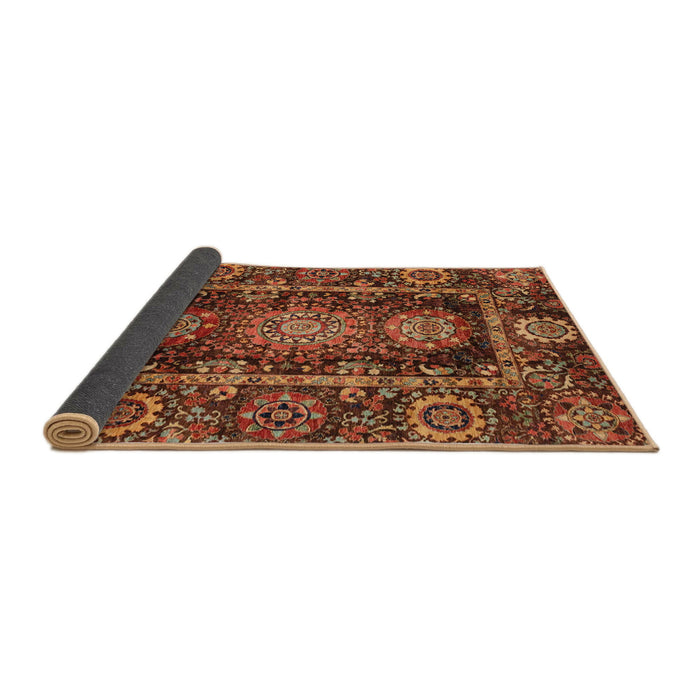 Sideview of Abstract Saffron Red Oriental Rug, abs3906