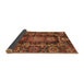 Sideview of Abstract Saffron Red Oriental Rug, abs3906