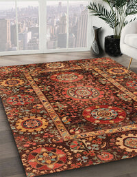 Abstract Saffron Red Oriental Rug, abs3906