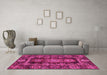 Machine Washable Oriental Pink Traditional Rug in a Living Room, wshabs3906pnk