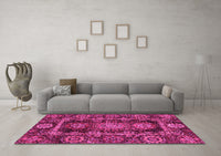 Machine Washable Oriental Pink Traditional Rug, wshabs3906pnk