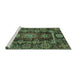 Sideview of Machine Washable Oriental Turquoise Traditional Area Rugs, wshabs3906turq