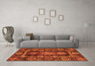 Machine Washable Oriental Orange Traditional Area Rugs in a Living Room, wshabs3906org