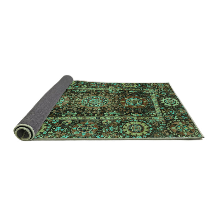 Sideview of Oriental Turquoise Traditional Rug, abs3906turq