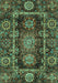 Machine Washable Oriental Turquoise Traditional Area Rugs, wshabs3906turq