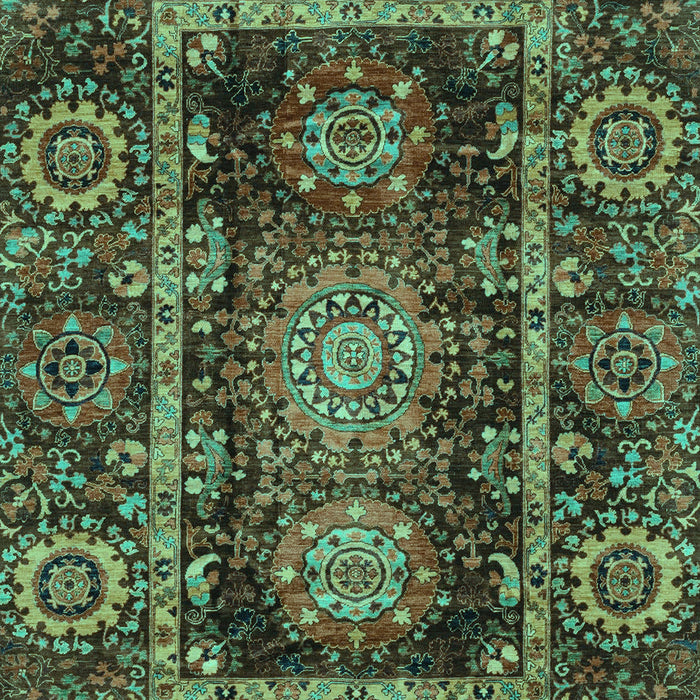 Machine Washable Oriental Turquoise Traditional Area Rugs, wshabs3906turq