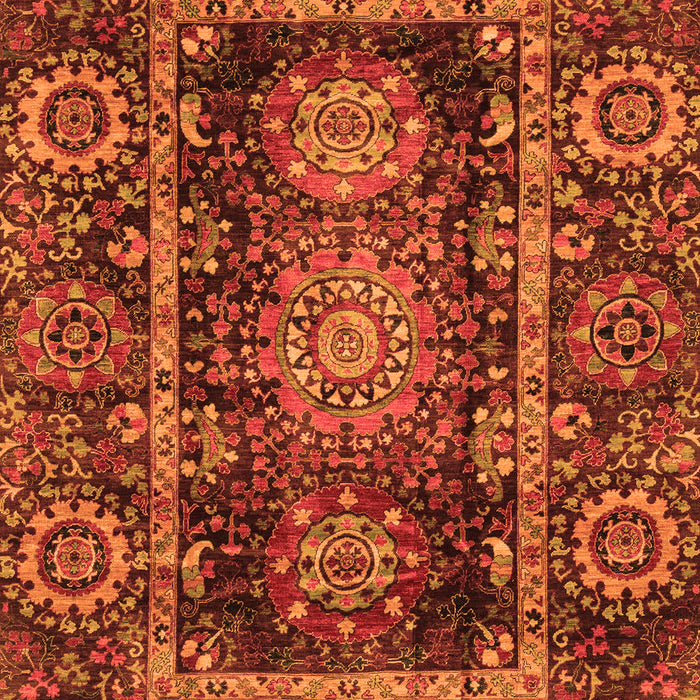 Machine Washable Oriental Orange Traditional Area Rugs, wshabs3906org