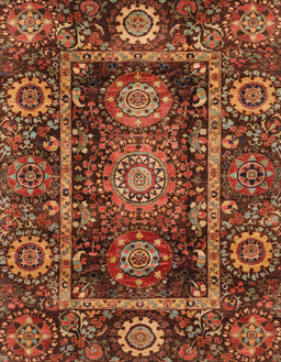 Machine Washable Abstract Saffron Red Rug, wshabs3906