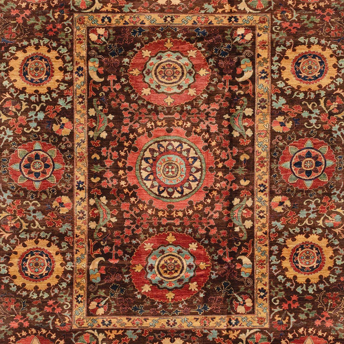 Machine Washable Abstract Saffron Red Rug, wshabs3906
