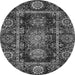 Round Oriental Gray Traditional Rug, abs3906gry