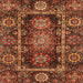 Square Machine Washable Abstract Saffron Red Rug, wshabs3906