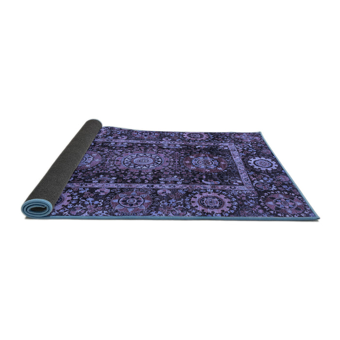 Sideview of Oriental Blue Traditional Rug, abs3906blu