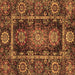 Square Oriental Brown Traditional Rug, abs3906brn