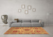 Machine Washable Abstract Brown Modern Rug in a Living Room,, wshabs3907brn