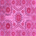 Square Abstract Pink Modern Rug, abs3907pnk