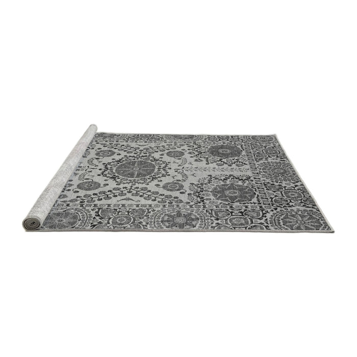 Sideview of Machine Washable Abstract Gray Modern Rug, wshabs3907gry