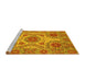 Sideview of Machine Washable Abstract Yellow Modern Rug, wshabs3907yw