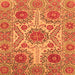 Square Machine Washable Abstract Orange Modern Area Rugs, wshabs3907org