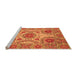 Sideview of Machine Washable Abstract Orange Modern Area Rugs, wshabs3907org