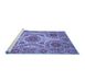 Sideview of Machine Washable Abstract Blue Modern Rug, wshabs3907blu