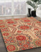 Abstract Red Modern Rug in Family Room, abs3907