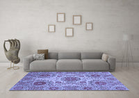 Machine Washable Abstract Blue Modern Rug, wshabs3907blu