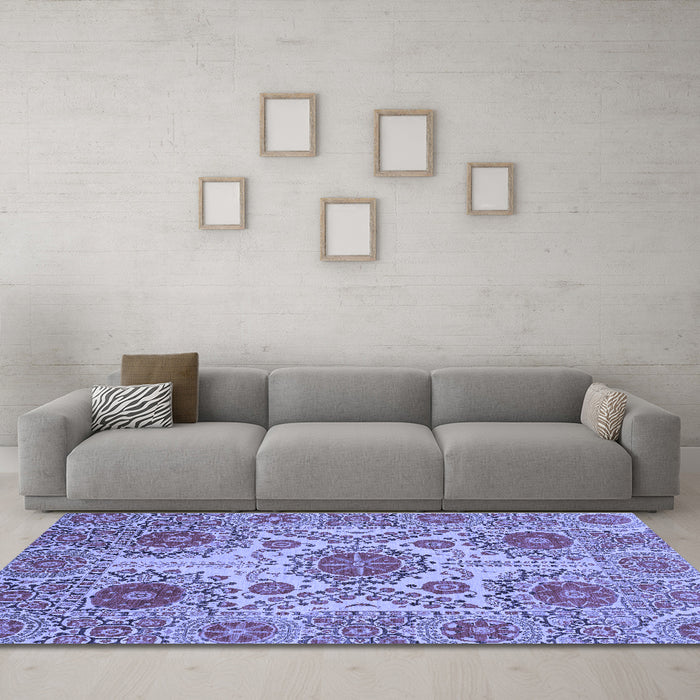 Machine Washable Abstract Blue Modern Rug in a Living Room, wshabs3907blu