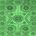 Square Abstract Emerald Green Modern Rug, abs3907emgrn