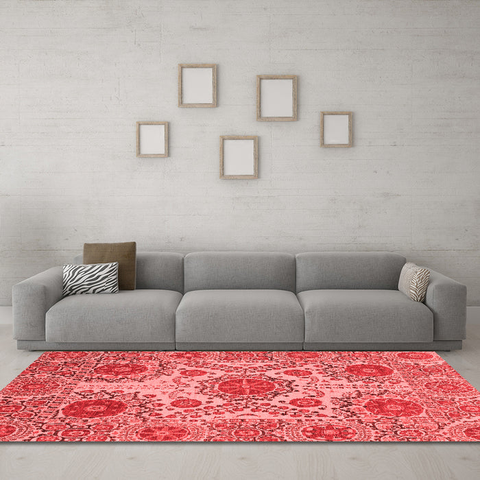 Modern Red Washable Rugs