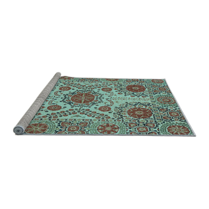 Sideview of Machine Washable Abstract Light Blue Modern Rug, wshabs3907lblu