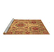 Sideview of Machine Washable Abstract Brown Modern Rug, wshabs3907brn