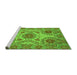 Sideview of Machine Washable Abstract Green Modern Area Rugs, wshabs3907grn