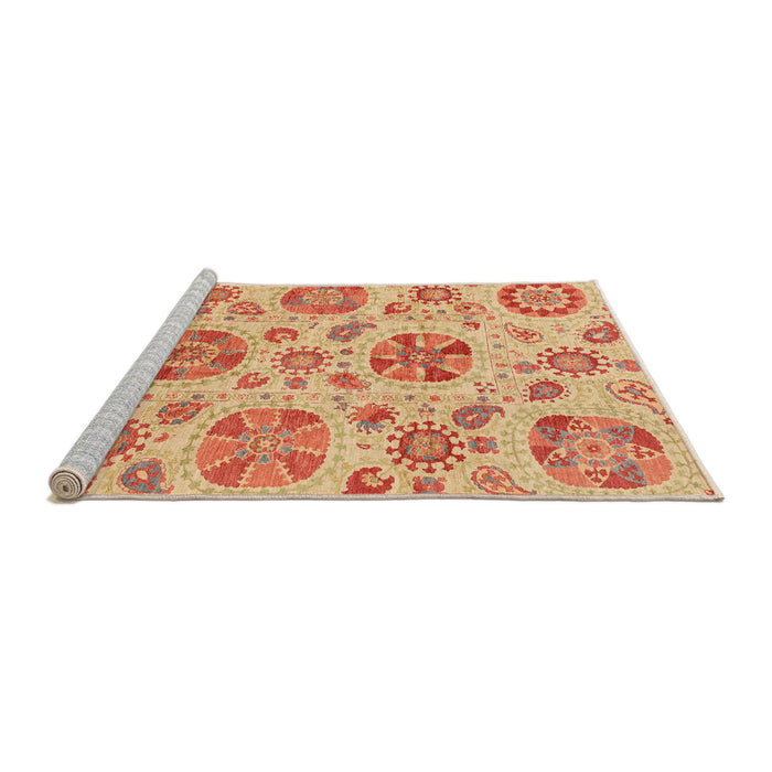 Sideview of Machine Washable Abstract Bright Orange Rug, wshabs3908