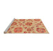 Sideview of Machine Washable Abstract Bright Orange Rug, wshabs3908