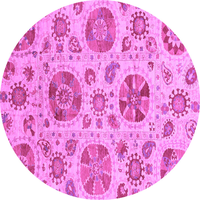 Round Machine Washable Abstract Purple Modern Area Rugs, wshabs3908pur