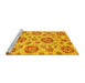 Sideview of Machine Washable Abstract Yellow Modern Rug, wshabs3908yw