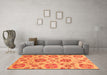 Machine Washable Abstract Orange Modern Area Rugs in a Living Room, wshabs3908org