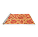 Sideview of Machine Washable Abstract Orange Modern Area Rugs, wshabs3908org