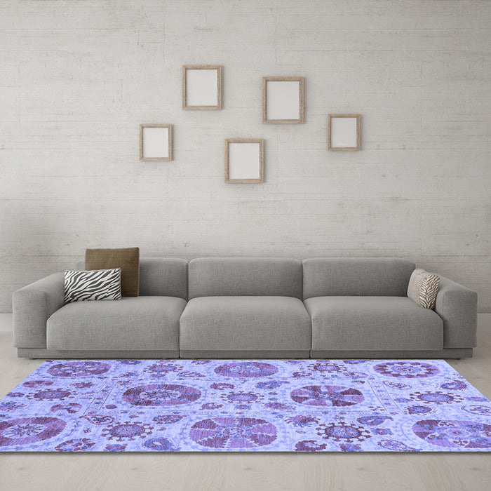Machine Washable Abstract Blue Modern Rug in a Living Room, wshabs3908blu