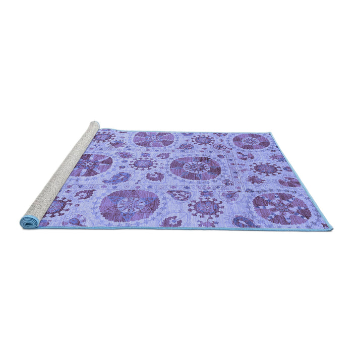 Sideview of Machine Washable Abstract Blue Modern Rug, wshabs3908blu
