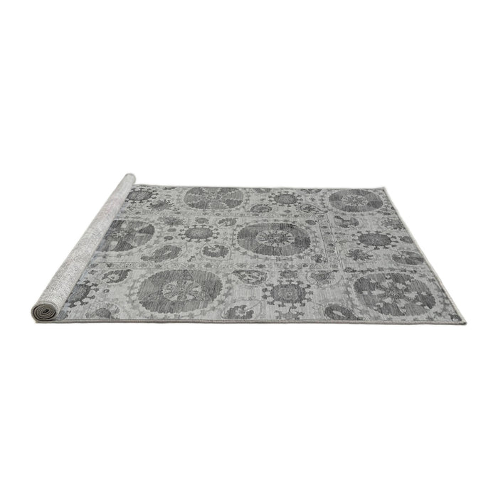 Sideview of Machine Washable Abstract Gray Modern Rug, wshabs3908gry